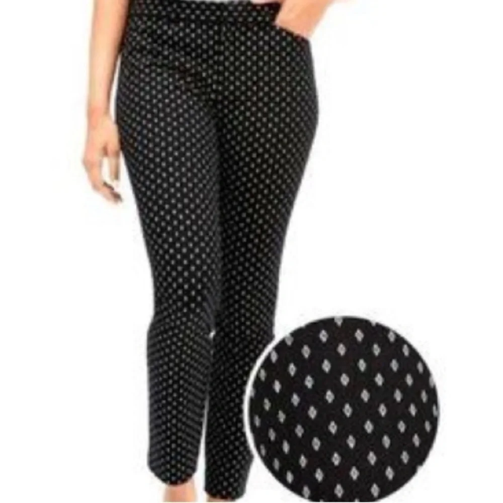 Gap Signature Skinny Ankle Mid Rise Dark Wash Geometric Print Stretch Pants 4